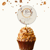 ベビーがコーヒーを醸造している赤ちゃんシャワーありがとう ラウンドシール