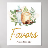 ベビーがコーヒーを醸造している赤ちゃんシャワーの好意 ポスター (正面)