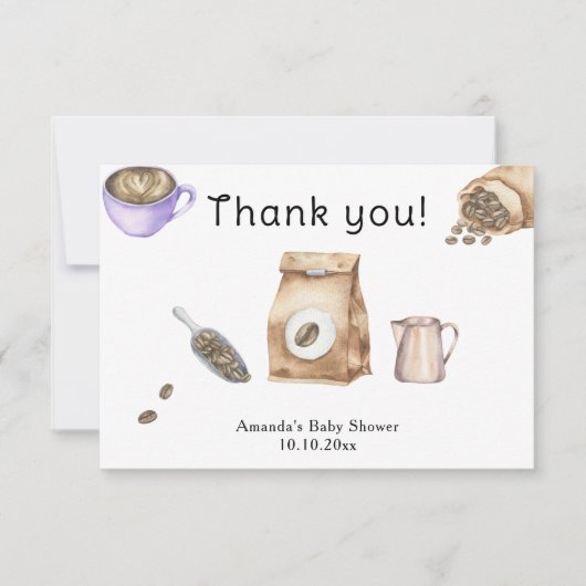 ベビーがコーヒーを醸造してくれてありがとう サンキューカード (正面)