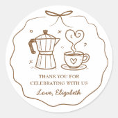 ベビーがコーヒーを醸造してくれてありがとう ラウンドシール (正面)