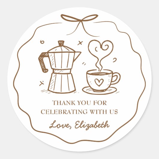 ベビーがコーヒーを醸造してくれてありがとう ラウンドシール (正面)