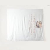 ベビーがコーヒーを醸造する赤ちゃんシャワー背景 タペストリー (正面(横))