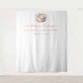 ベビーがコーヒーを醸造する赤ちゃんシャワー背景 タペストリー (正面)