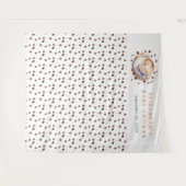 ベビーがコーヒーを醸造する赤ちゃんシャワー背景 タペストリー (正面(横))