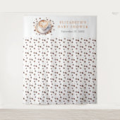 ベビーがコーヒーを醸造する赤ちゃんシャワー背景 タペストリー (正面)