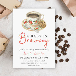 ベビーがコーヒーカップの赤ちゃんシャワーを醸造している 招待状