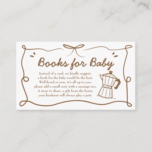 ベビーがコーヒーカード用のコーヒーブックを醸造しているベビー エンクロージャーカード (正面)