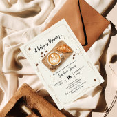 ベビーがコーヒーテーマのベビーシャワーを醸造している 招待状