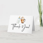 ベビーがコーヒーボトルの赤ちゃんシャワーを醸造している サンキューカード (正面)