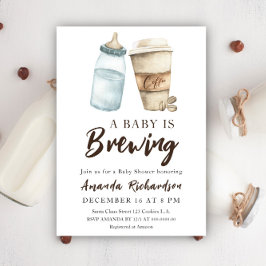 ベビーがコーヒーボトルの赤ちゃんシャワーを醸造している 招待状