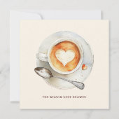 ベビーがコーヒーモダンの赤ちゃんシャワーを醸造 招待状 (裏面)