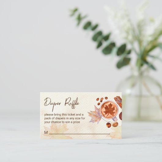 ベビーがコーヒー秋おむつラッフルを醸造している エンクロージャーカード (スタンド正面)