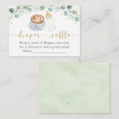 ベビーがコーヒー緑おむつラッフルを醸造している エンクロージャーカード (正面/裏面)