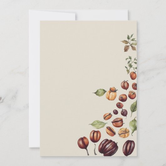 ベビーがコーヒー豆の赤ちゃんシャワーを醸造している 招待状 (裏面)