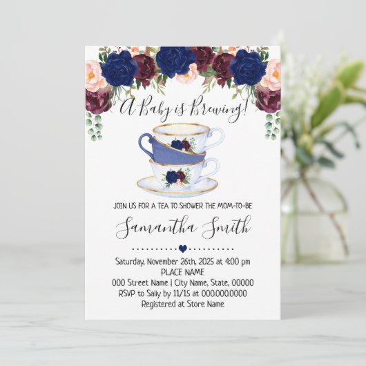 ベビーがシャワーの海軍招待状を醸造している シーズンカード (スタンド正面)