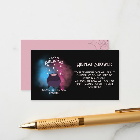 ベビーがジェンダーを醸造し不気味て大釜を明らかにする エンクロージャーカード (正面/裏面インサイチュ)