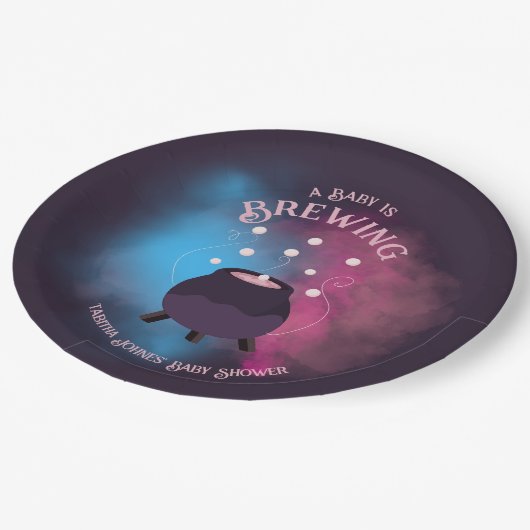 ベビーがジェンダーを醸造し不気味て大釜を明らかにする ペーパープレート (アングル)