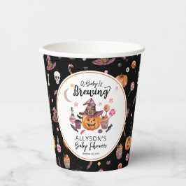 ベビーがジャック・オ・ランタンのハロウィーンシャワーを醸造している 紙コップ