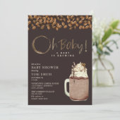 ベビーがダークアイスコーヒーOhベビーシャワーを醸造している 招待状 (スタンド正面)