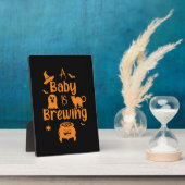 ベビーがハロウィン妊婦のの女を造っているおもしろい フォトプラーク (側面)