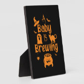 ベビーがハロウィン妊婦のの女を造っているおもしろい フォトプラーク (側面)