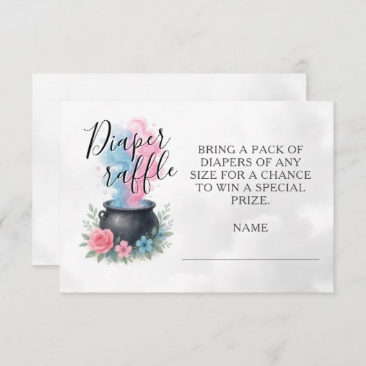 ベビーがハロウィーンのおむつラッフルを醸造している エンクロージャーカード (正面/裏面)