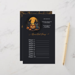 ベビーがハロウィーンの赤ちゃんシャワーうんちゲームを醸造している