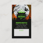 ベビーがハロウィーンの赤ちゃんシャワーおむつを醸造している エンクロージャーカード (正面)