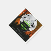 ベビーがハロウィーンの赤ちゃんシャワーを浴びている スタンダードカクテルナプキン (角)