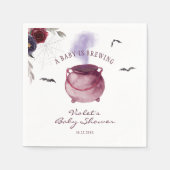 ベビーがハロウィーンの赤ちゃんシャワーを浴びている スタンダードカクテルナプキン (正面)