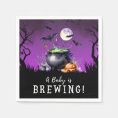 ベビーがハロウィーンの赤ちゃんシャワーを浴びている スタンダードカクテルナプキン (正面)