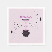 ベビーがハロウィーンの赤ちゃんシャワーを浴びている スタンダードカクテルナプキン (正面)