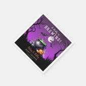 ベビーがハロウィーンの赤ちゃんシャワーを浴びている スタンダードカクテルナプキン (角)