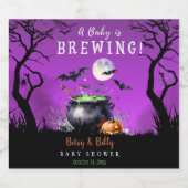 ベビーがハロウィーンの赤ちゃんシャワーを浴びている スパークリングワインラベル (シングルラベル)