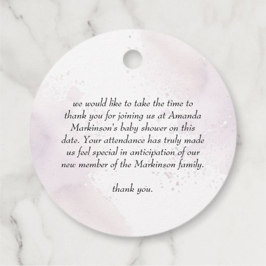 ベビーがハロウィーンの赤ちゃんシャワーを浴びている フェイバータグ (裏面)