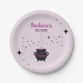 ベビーがハロウィーンの赤ちゃんシャワーを浴びている ペーパープレート (正面)