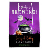 ベビーがハロウィーンの赤ちゃんシャワーを浴びている ミディアムペーパーバッグ (裏面)