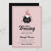 ベビーがハロウィーンの赤ちゃんシャワーを浴びている 招待状 (正面/裏面)