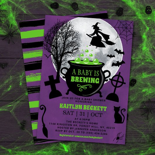 ベビーがハロウィーンの赤ちゃんシャワーを浴びている 招待状