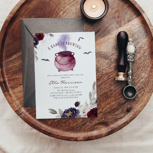 ベビーがハロウィーンの赤ちゃんシャワーを浴びている 招待状