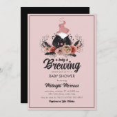 ベビーがハロウィーンの赤ちゃんシャワーを浴びている 招待状 (正面/裏面)