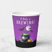 ベビーがハロウィーンの赤ちゃんシャワーを浴びている 紙コップ (正面)