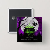 ベビーがハロウィーンの赤ちゃんシャワーを浴びている 缶バッジ (正面&裏面)