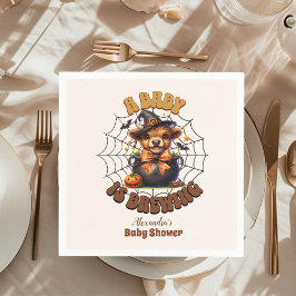 ベビーがハロウィーンの赤ちゃんシャワーを醸造している スタンダードカクテルナプキン