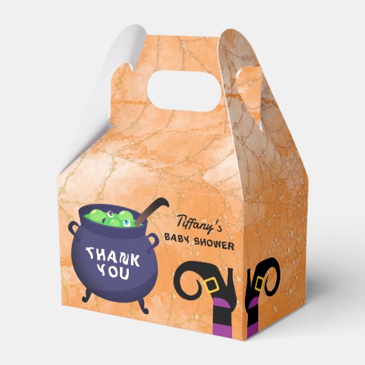 ベビーがハロウィーンの赤ちゃんシャワーを醸造している フェイバーボックス (裏面サイド)