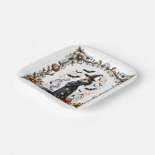 ベビーがハロウィーンの赤ちゃんシャワーを醸造している ペーパープレート (傾斜あり)