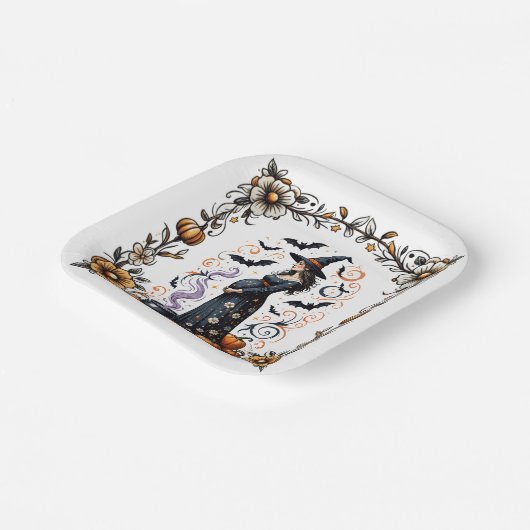 ベビーがハロウィーンの赤ちゃんシャワーを醸造している ペーパープレート (傾斜あり)