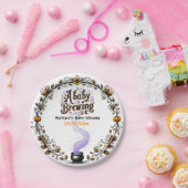 ベビーがハロウィーンの赤ちゃんシャワーを醸造している ペーパープレート (パーティー)