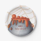 ベビーがハロウィーンの赤ちゃんシャワーを醸造している ペーパープレート (正面)