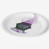 ベビーがハロウィーンの赤ちゃんシャワーを醸造している ペーパープレート (アングル)